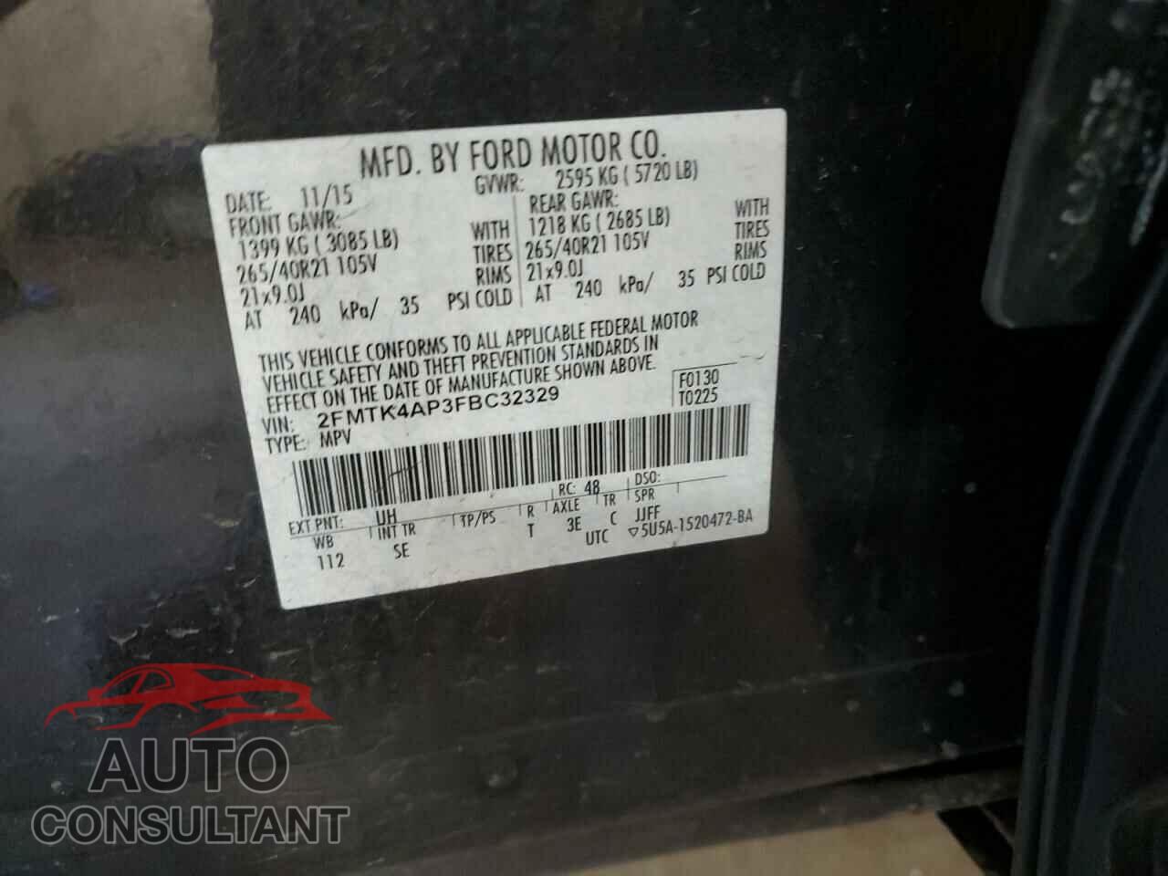FORD EDGE 2015 - 2FMTK4AP3FBC32329