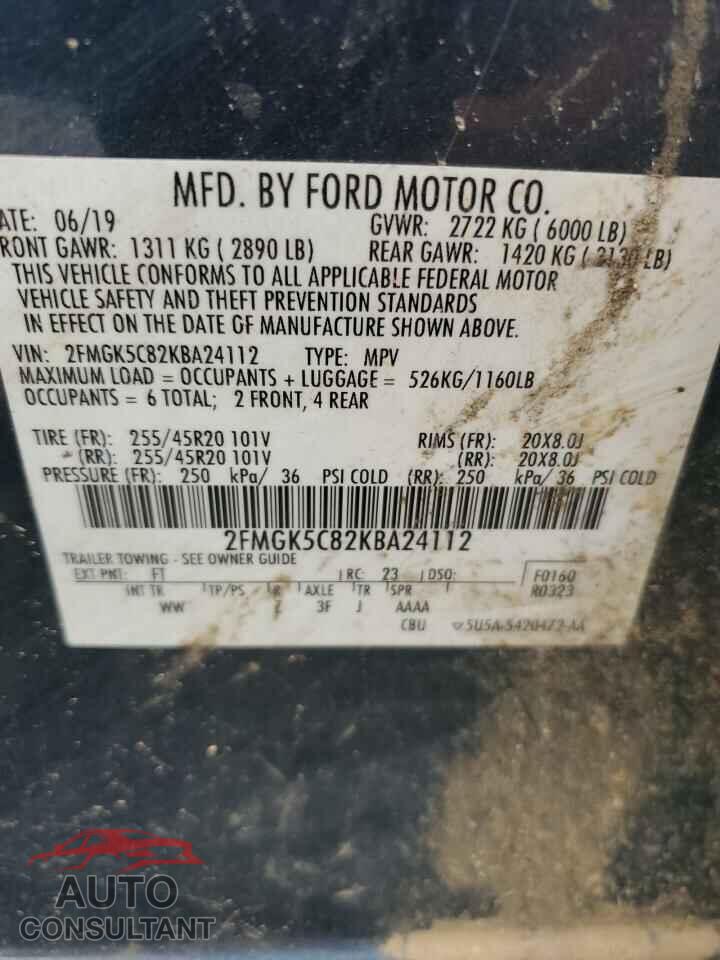 FORD FLEX 2019 - 2FMGK5C82KBA24112