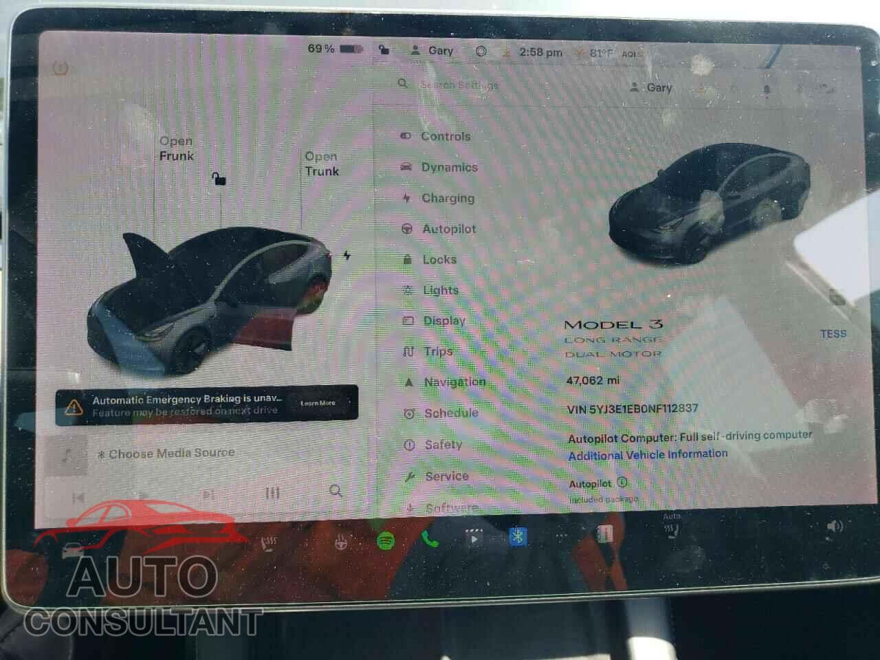 TESLA MODEL 3 2022 - 5YJ3E1EB0NF112837