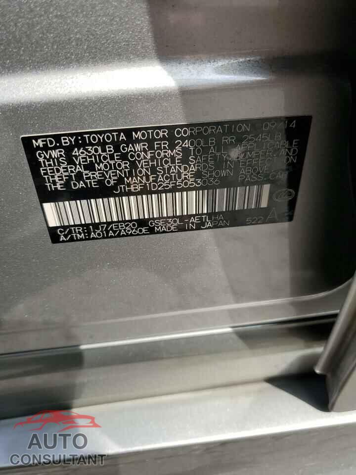 LEXUS IS 2015 - JTHBF1D25F5053036