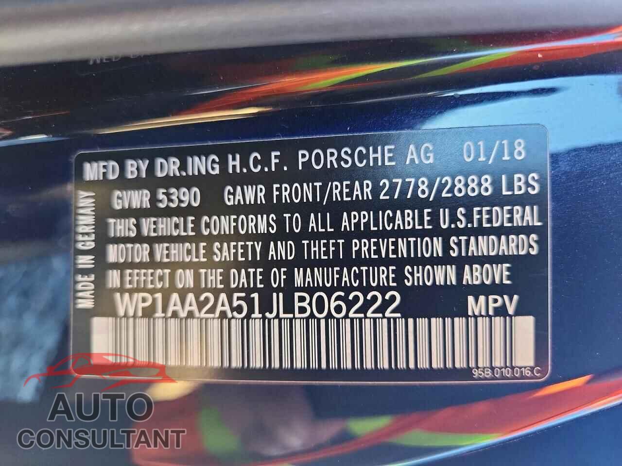 PORSCHE MACAN 2018 - WP1AA2A51JLB06222