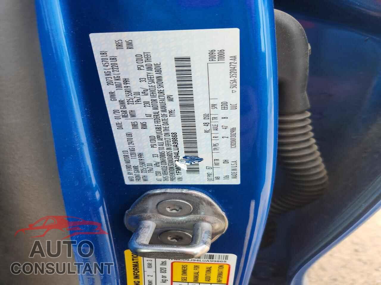 FORD ESCAPE 2020 - 1FMCU9J94LUA99868