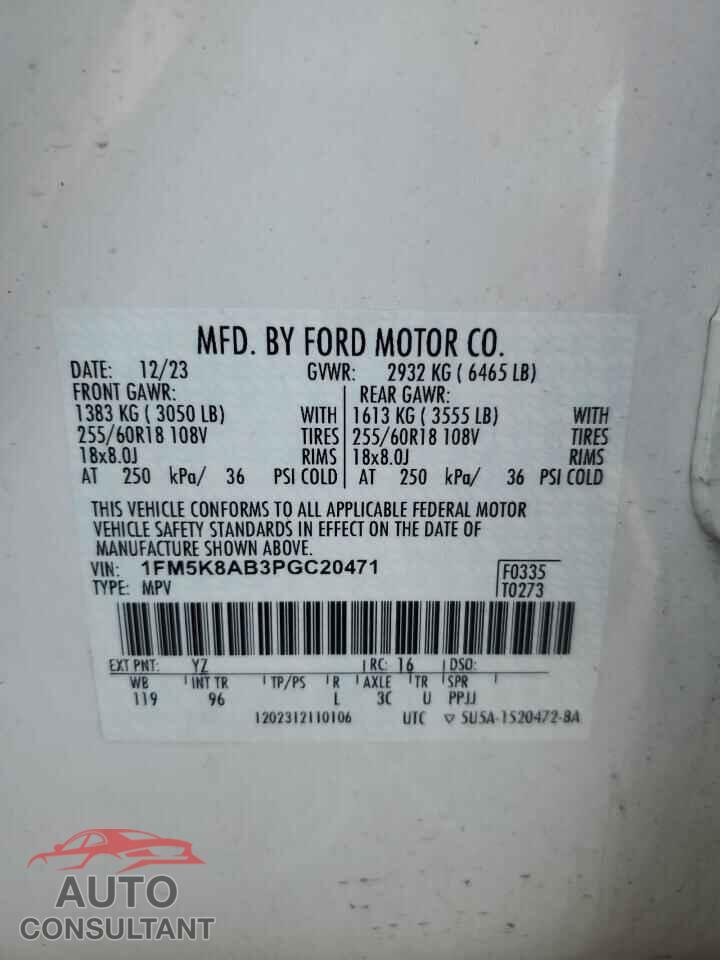 FORD EXPLORER 2023 - 1FM5K8AB3PGC20471