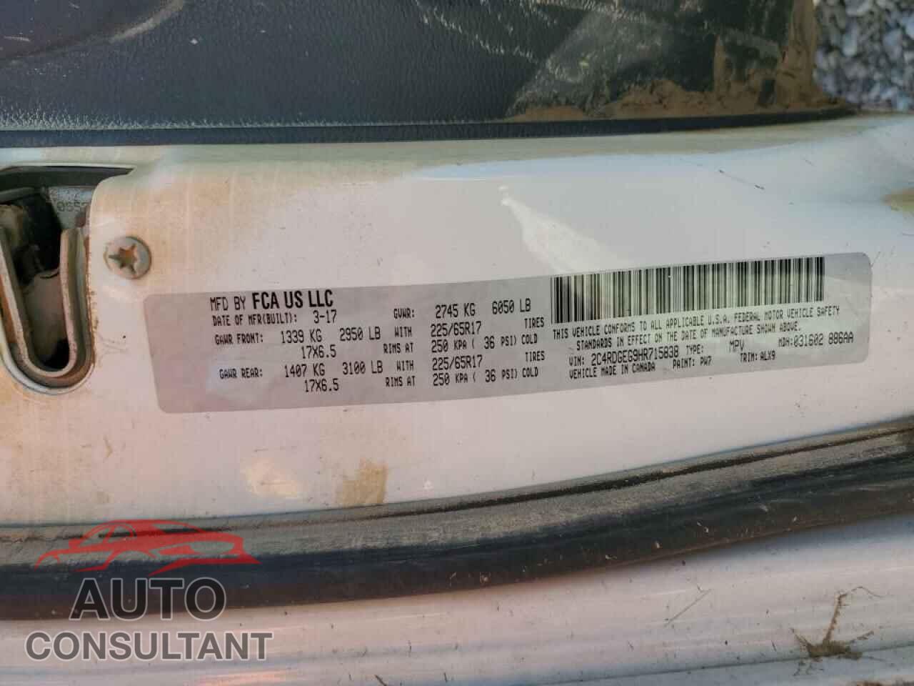 DODGE CARAVAN 2017 - 2C4RDGEG9HR715838