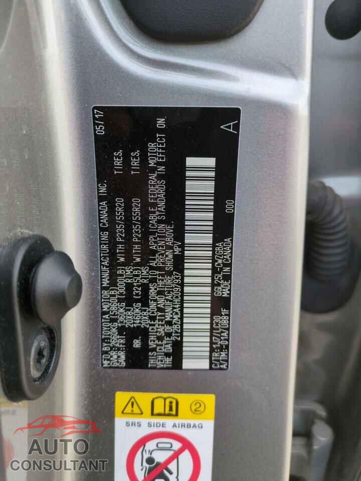 LEXUS RX350 2017 - 2T2BZMCA4HC097937