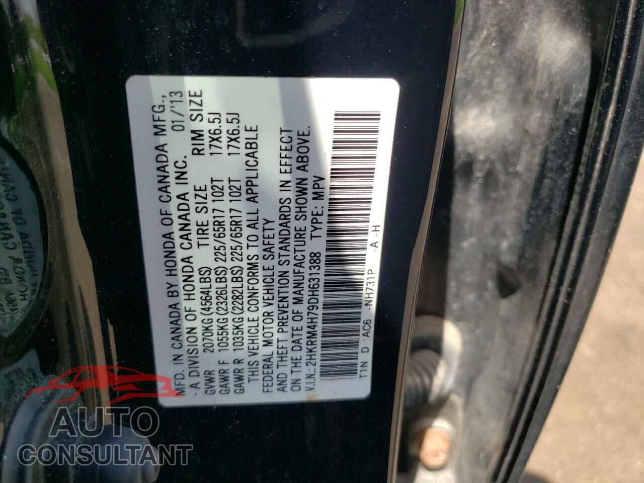 HONDA CRV 2013 - 2HKRM4H79DH631388