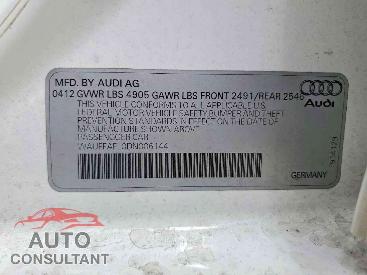 AUDI A4 2013 - WAUFFAFL0DN006144