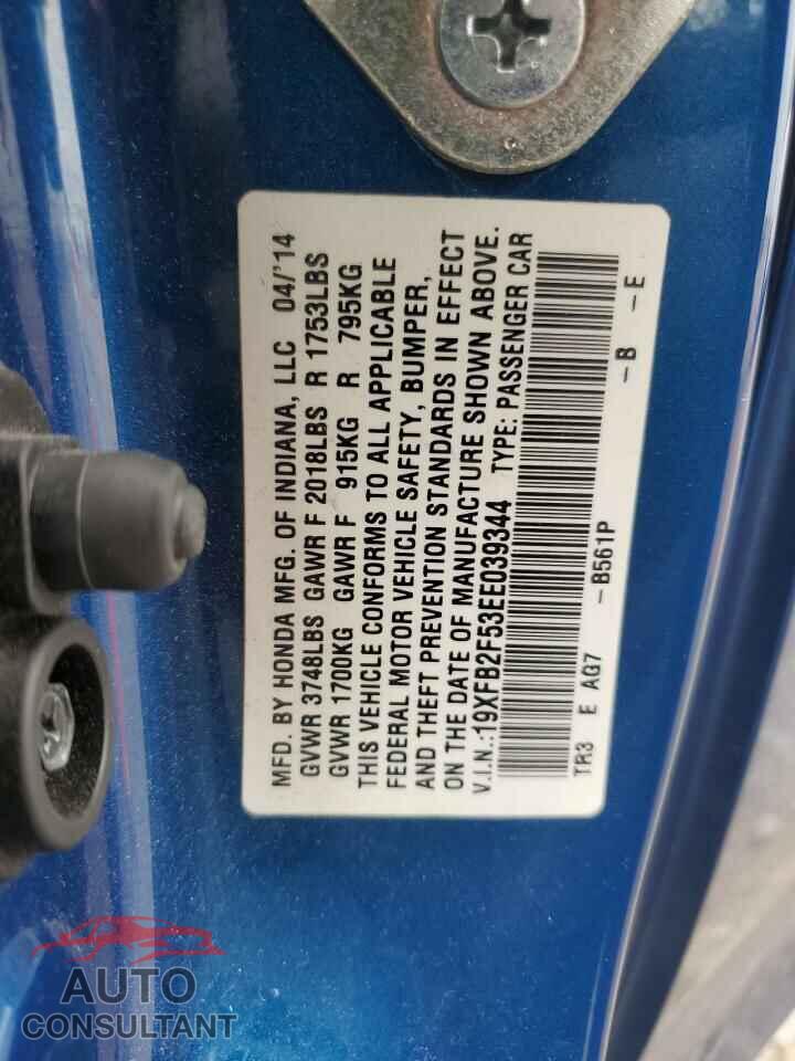 HONDA CIVIC 2014 - 19XFB2F53EE039344