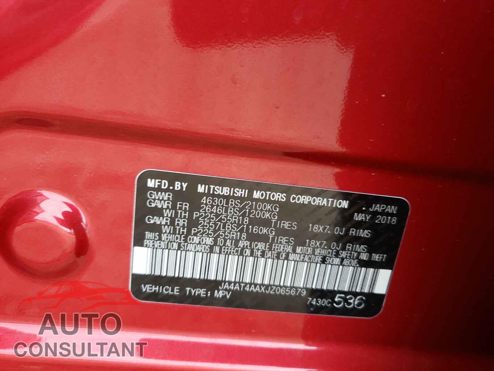 MITSUBISHI ECLIPSE 2018 - JA4AT4AAXJZ065679