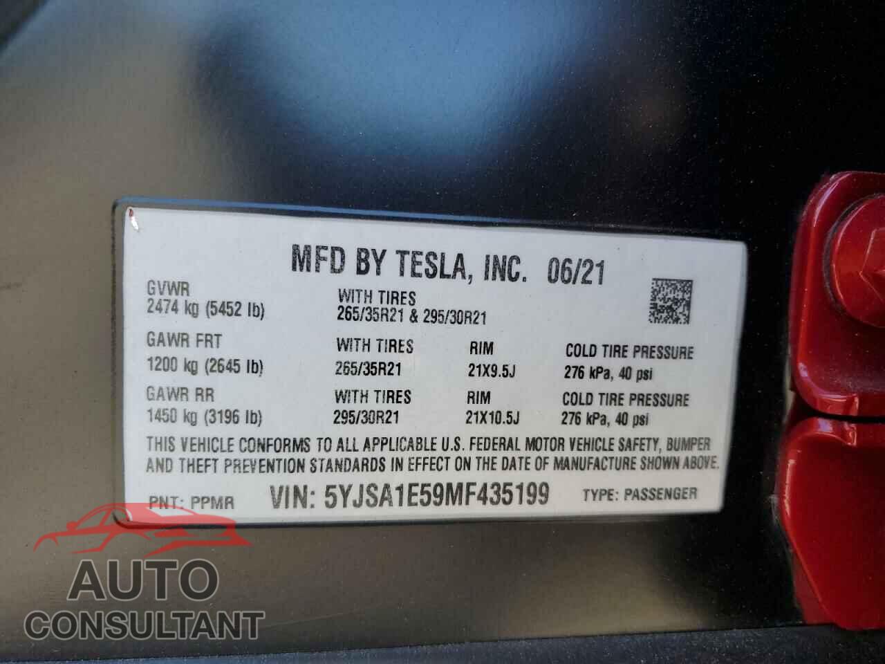 TESLA MODEL S 2021 - 5YJSA1E59MF435199