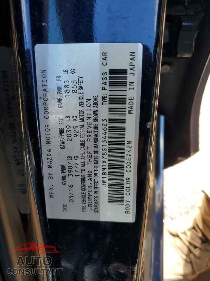 MAZDA 3 2016 - JM1BM1X78G1344623