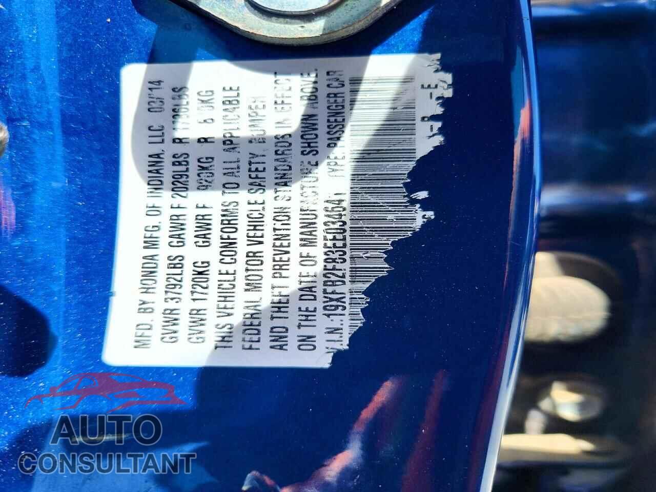 HONDA CIVIC 2014 - 19XFB2F83EE034641