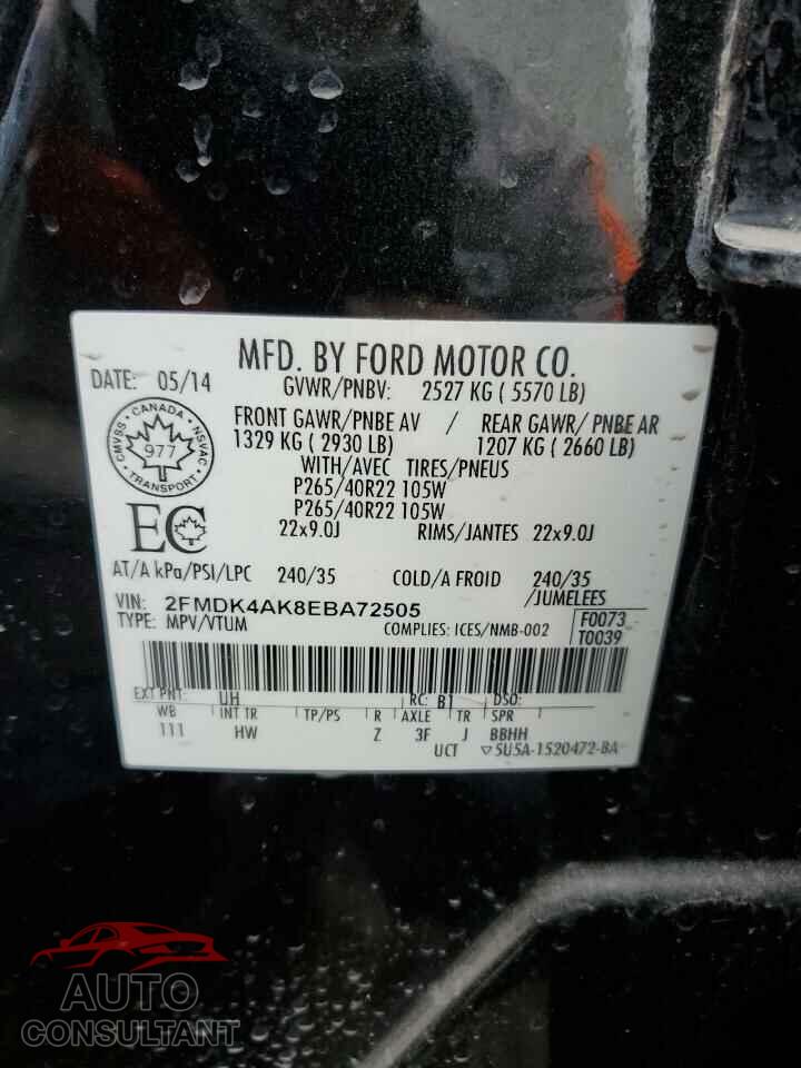 FORD EDGE 2014 - 2FMDK4AK8EBA72505