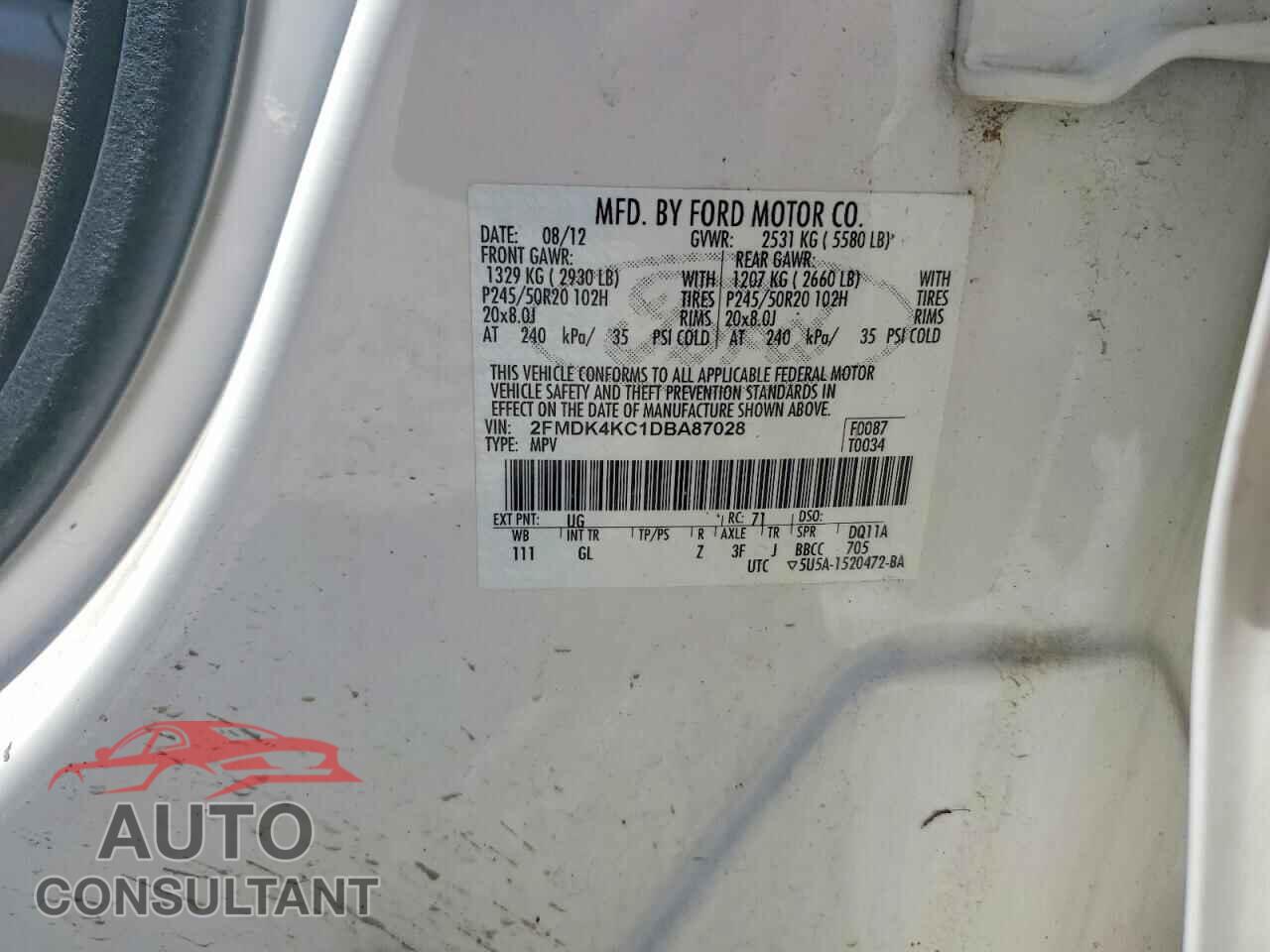 FORD EDGE 2013 - 2FMDK4KC1DBA87028