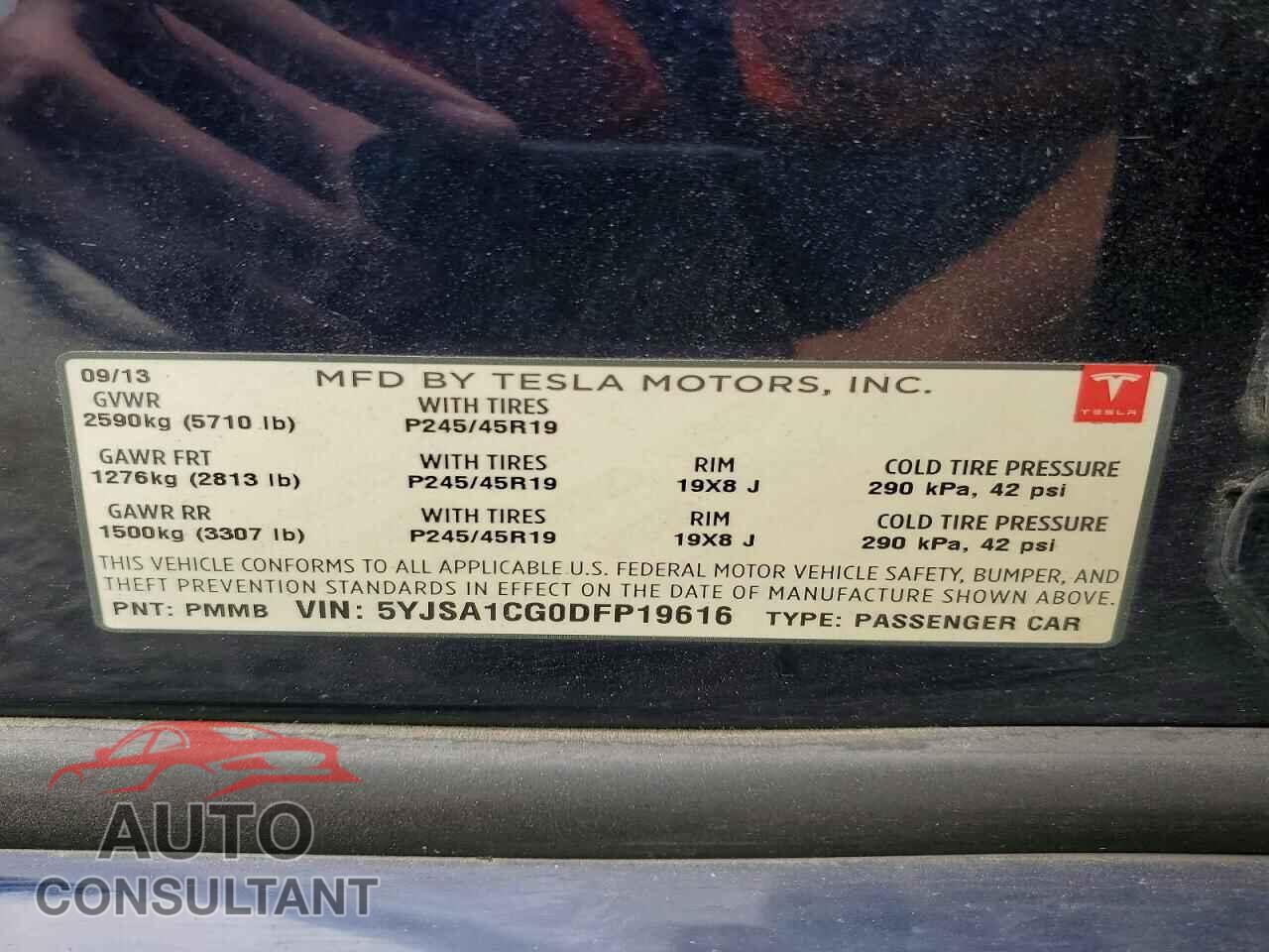TESLA MODEL S 2013 - 5YJSA1CG0DFP19616