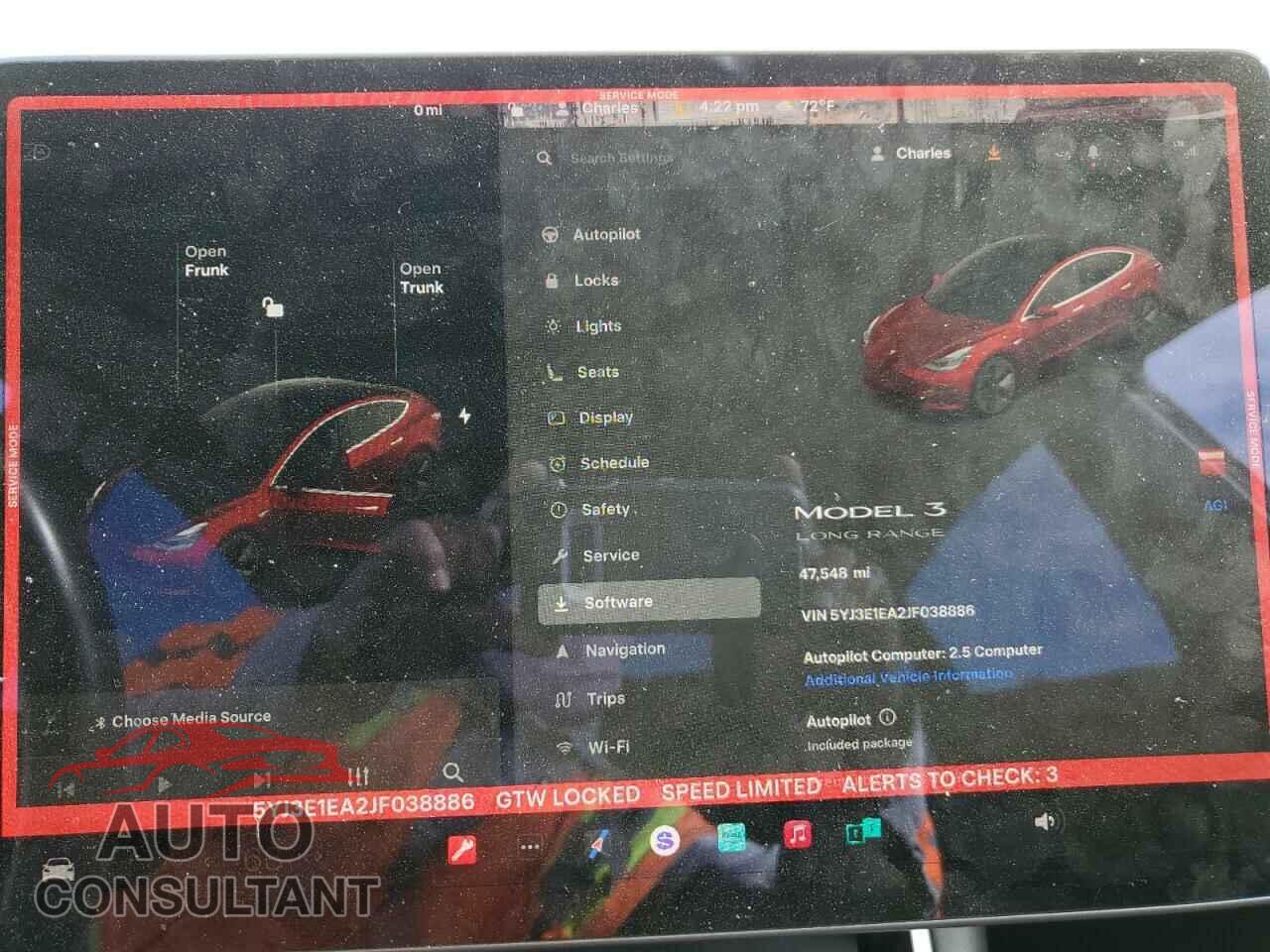 TESLA MODEL 3 2018 - 5YJ3E1EA2JF038886