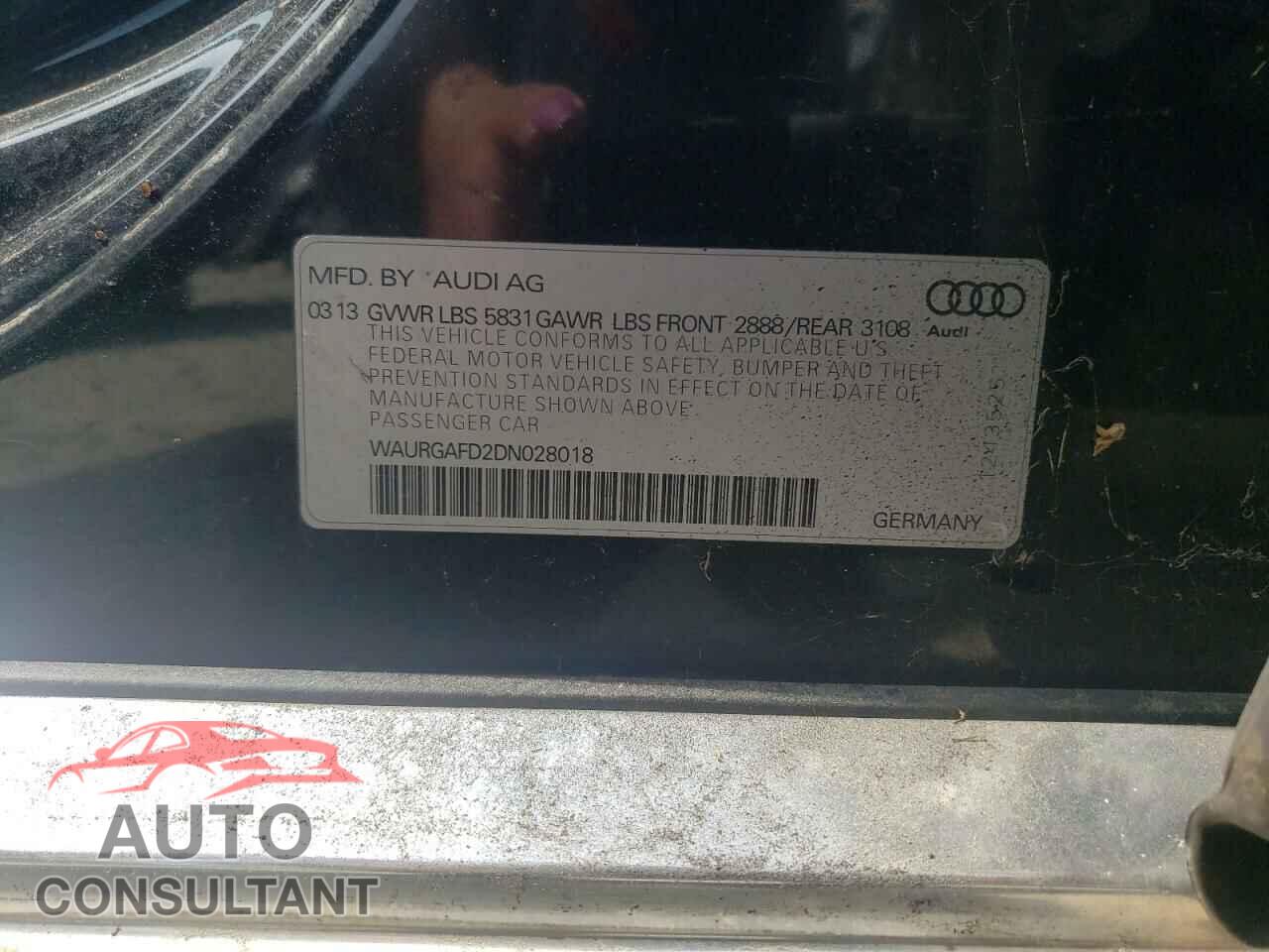 AUDI A8 2013 - WAURGAFD2DN028018