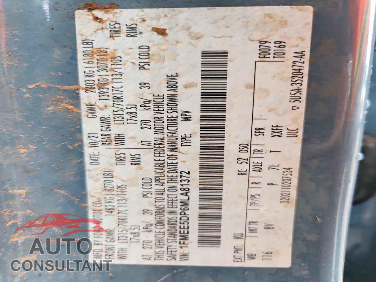 FORD BRONCO 2021 - 1FMEE5DP6MLA81372