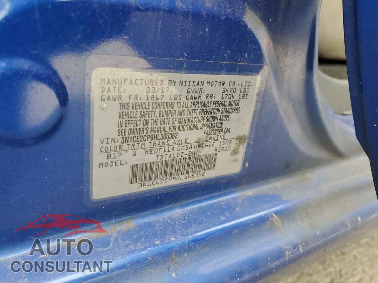 NISSAN VERSA 2017 - 3N1CE2CP9HL365362