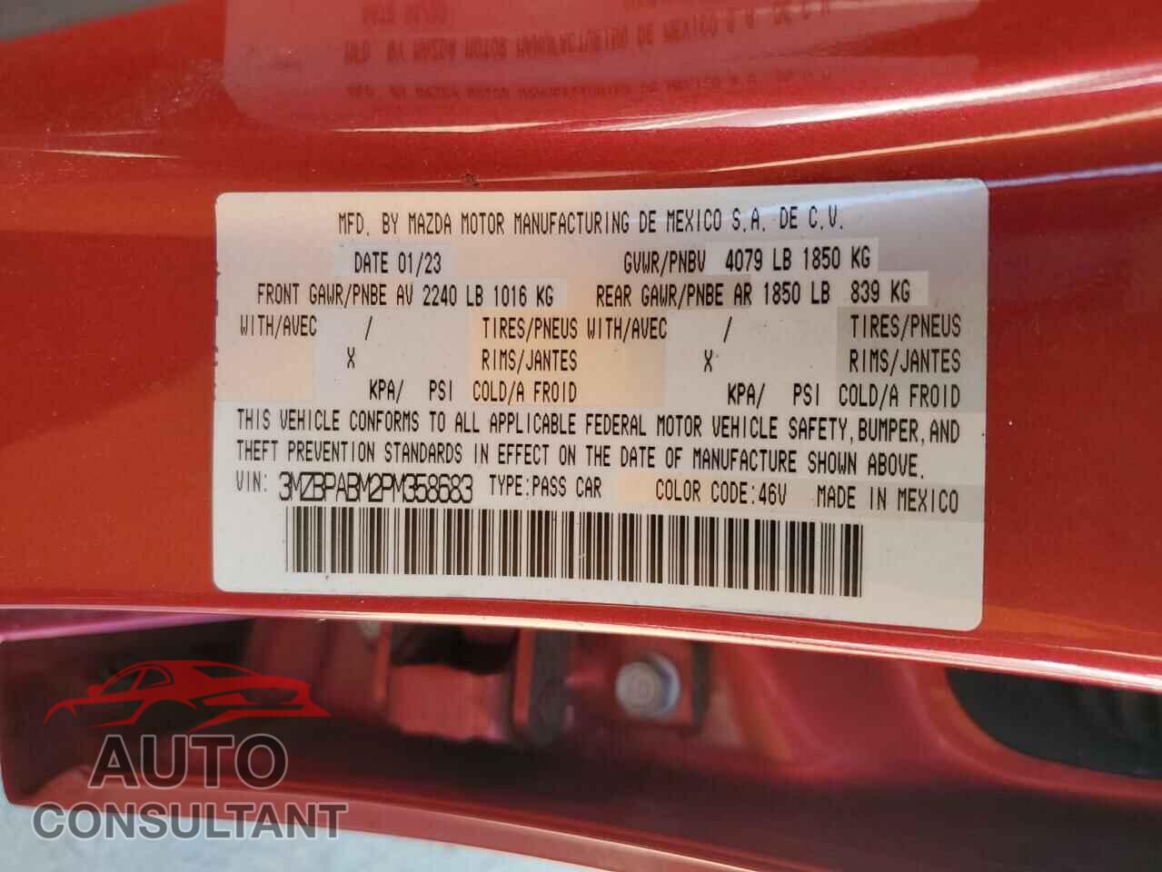 MAZDA 3 2023 - 3MZBPABM2PM358683