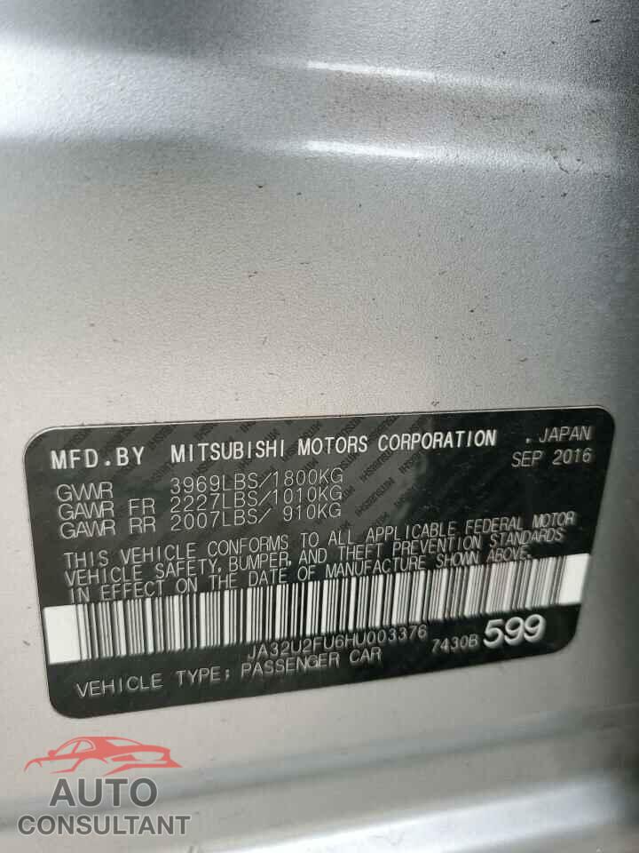 MITSUBISHI LANCER 2017 - JA32U2FU6HU003376