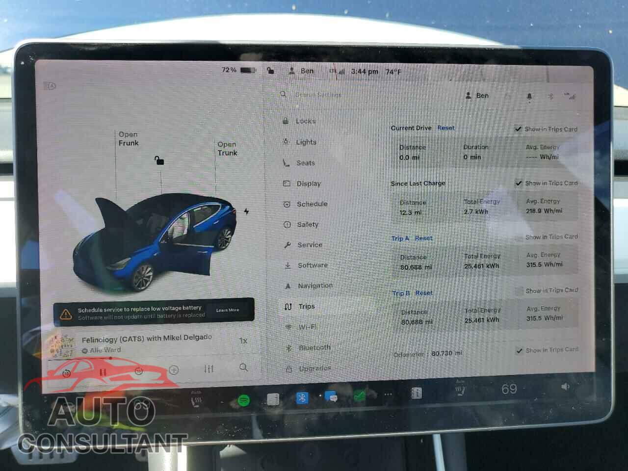 TESLA MODEL 3 2018 - 5YJ3E1EB8JF080780