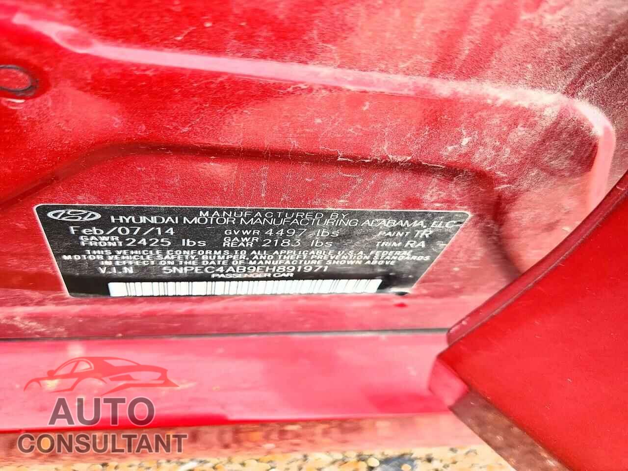 HYUNDAI SONATA 2014 - 5NPEC4AB9EH891971