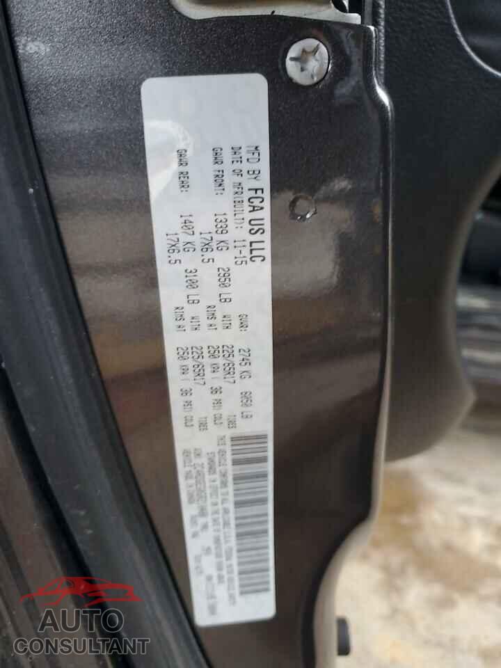 DODGE CARAVAN 2016 - 2C4RDGEG0GR210480