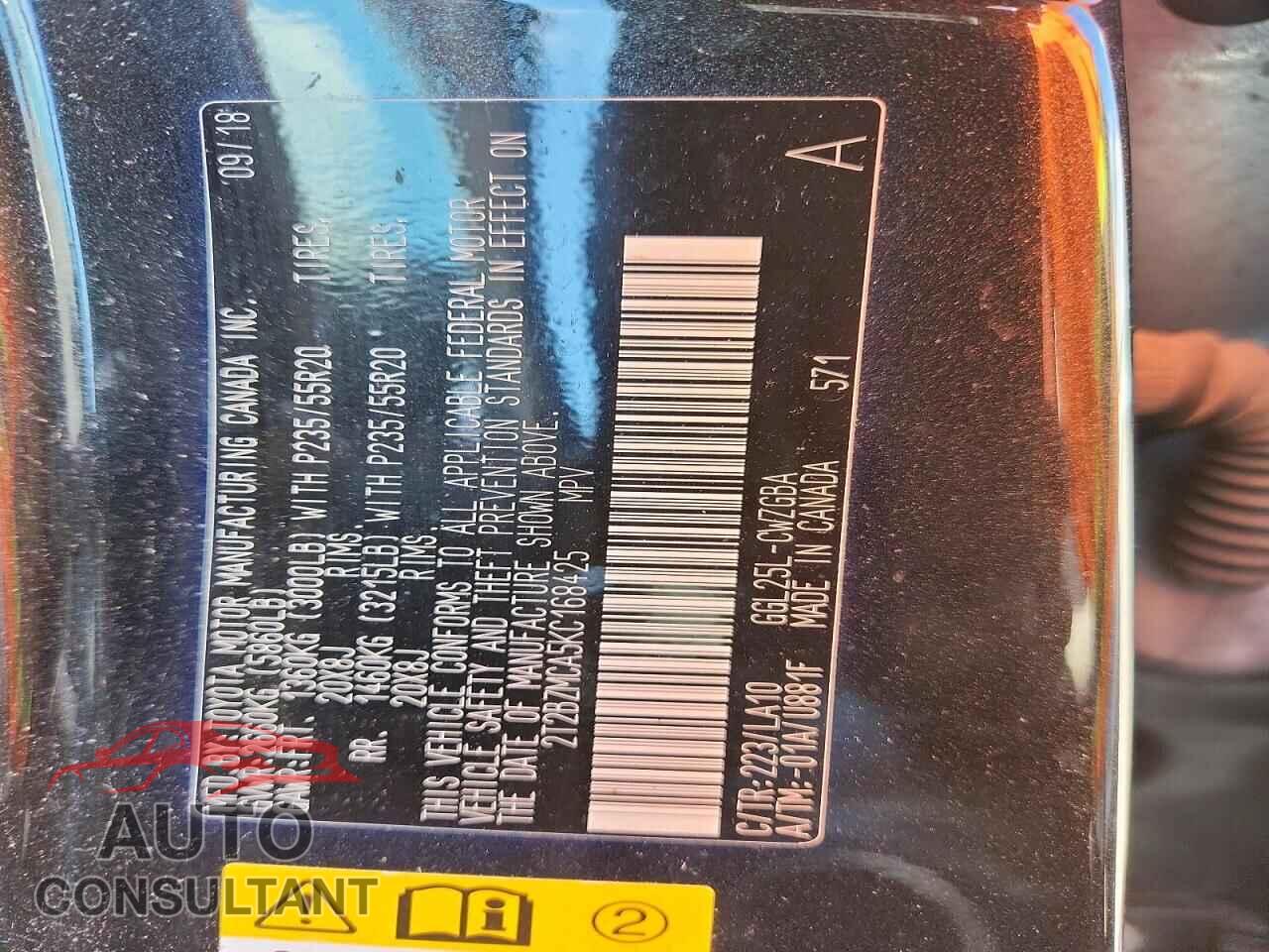 LEXUS RX350 2019 - 2T2BZMCA5KC168425