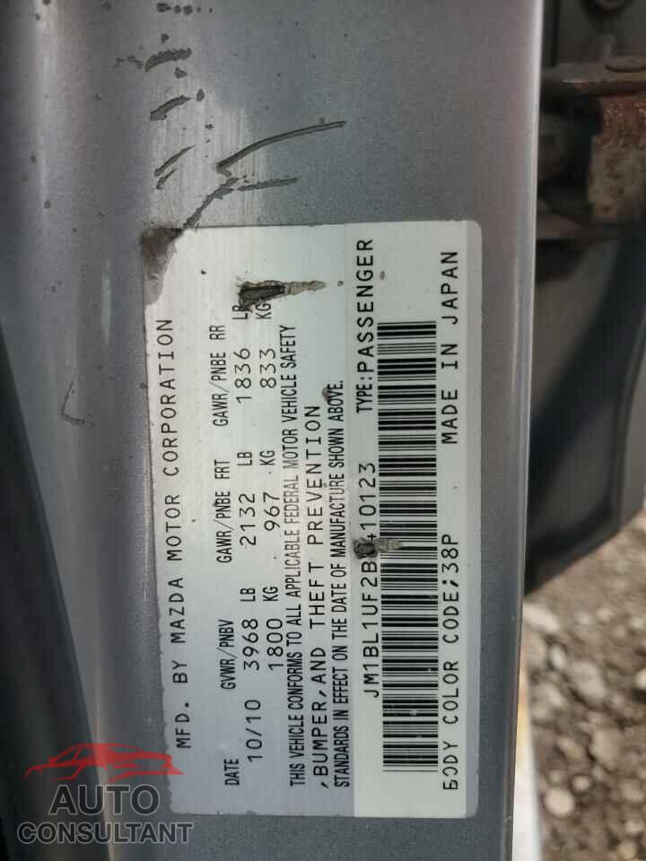 MAZDA 3 2011 - JM1BL1UF2B1410123