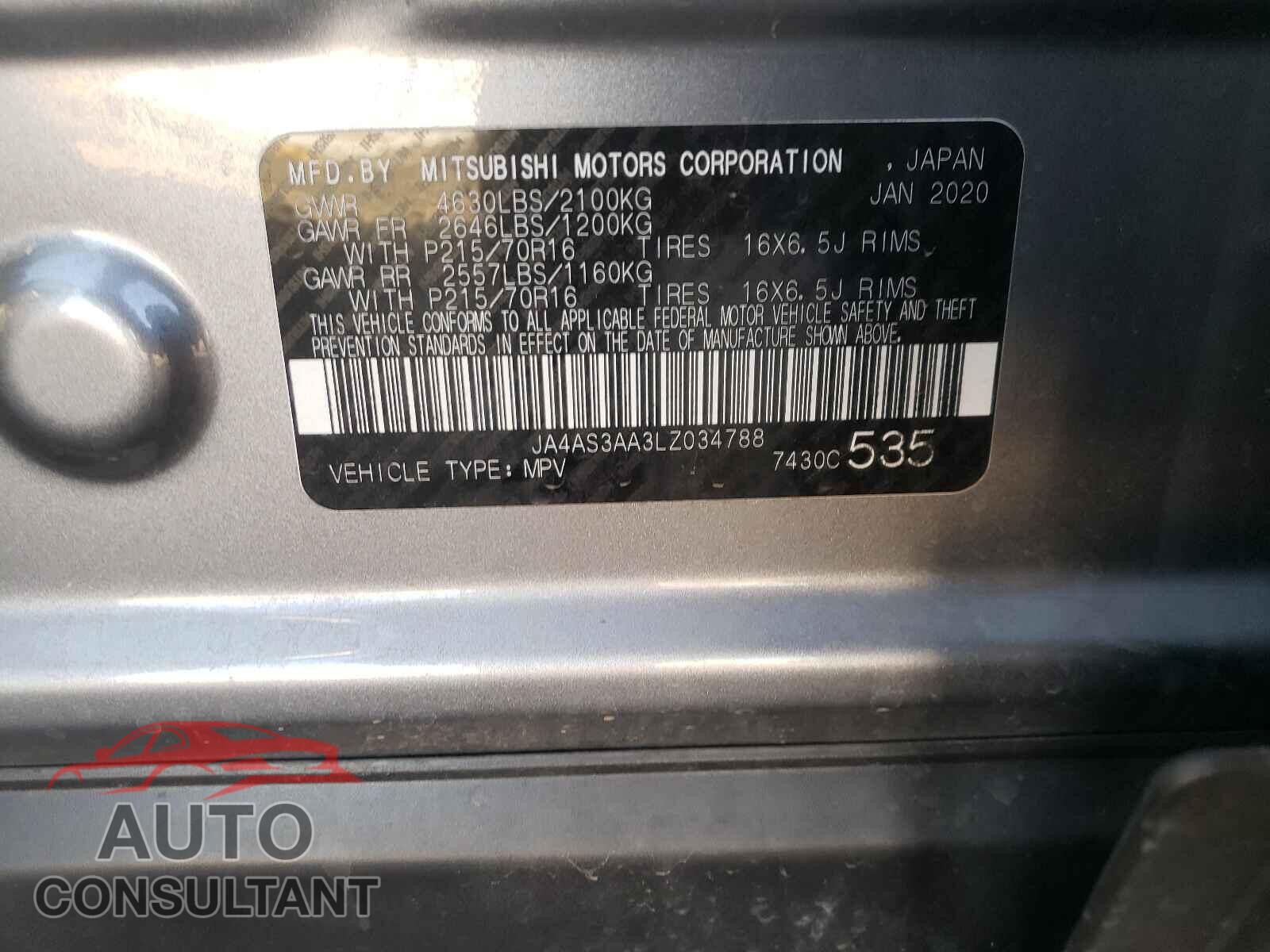 MITSUBISHI ECLIPSE 2020 - JA4AS3AA3LZ034788