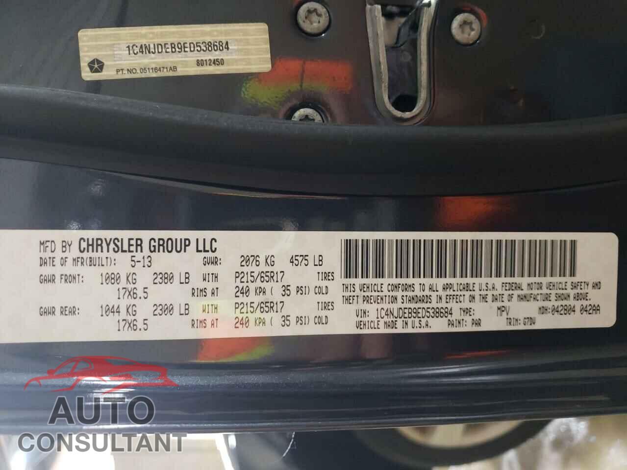JEEP COMPASS 2014 - 1C4NJDEB9ED538684