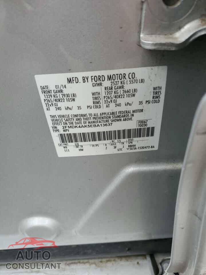 FORD EDGE 2014 - 2FMDK4AK5EBA13637