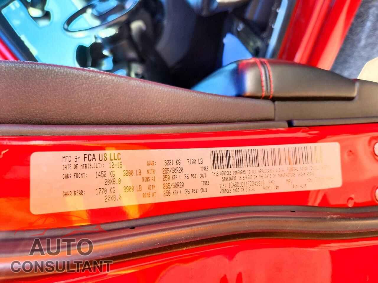 DODGE DURANGO 2015 - 1C4SDJCT1FC245910