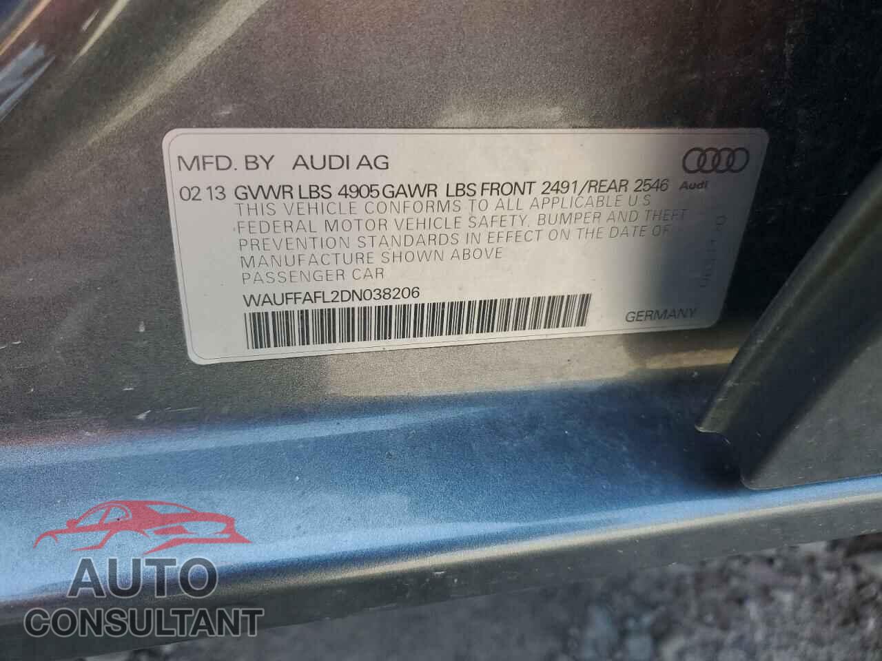 AUDI A4 2013 - WAUFFAFL2DN038206