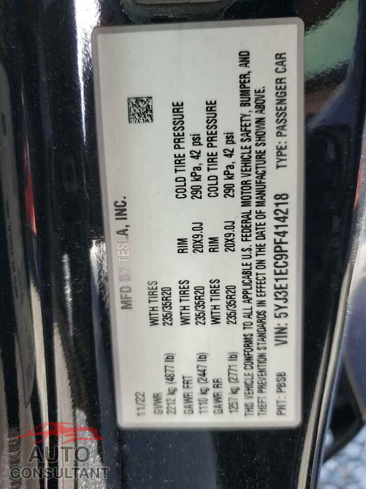 TESLA MODEL 3 2023 - 5YJ3E1EC9PF414218