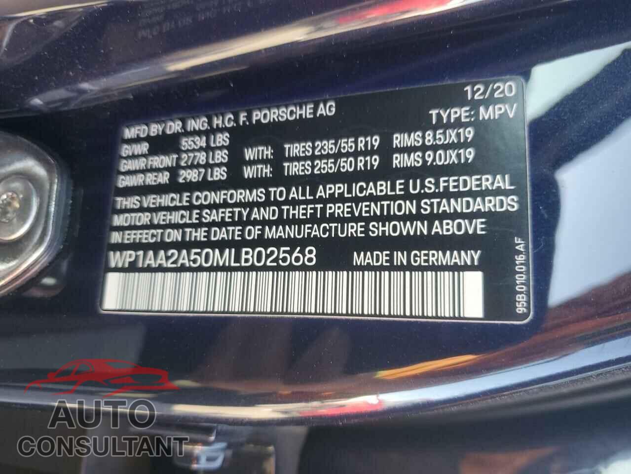 PORSCHE MACAN 2021 - WP1AA2A50MLB02568