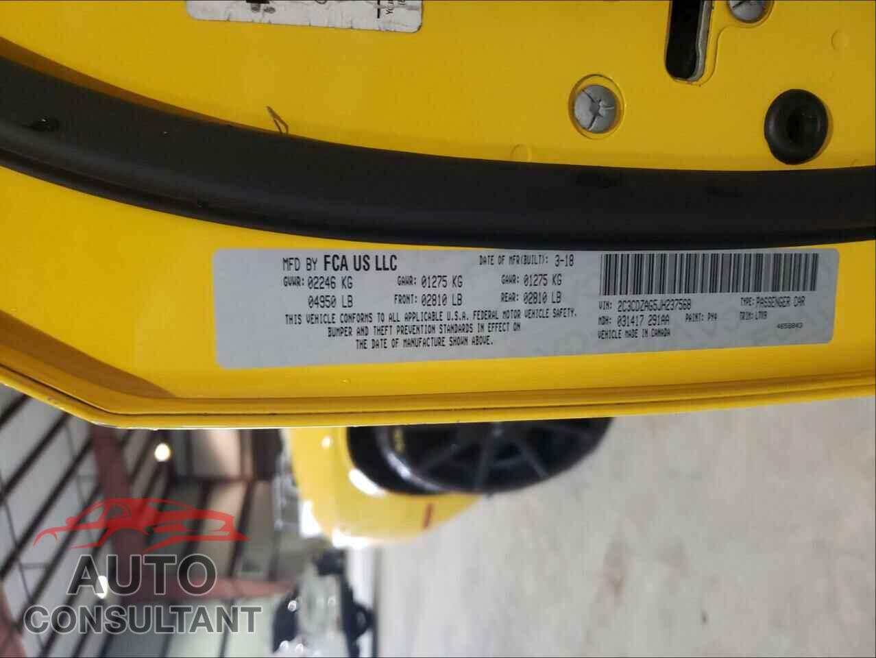 DODGE CHALLENGER 2018 - 2C3CDZAG5JH237568
