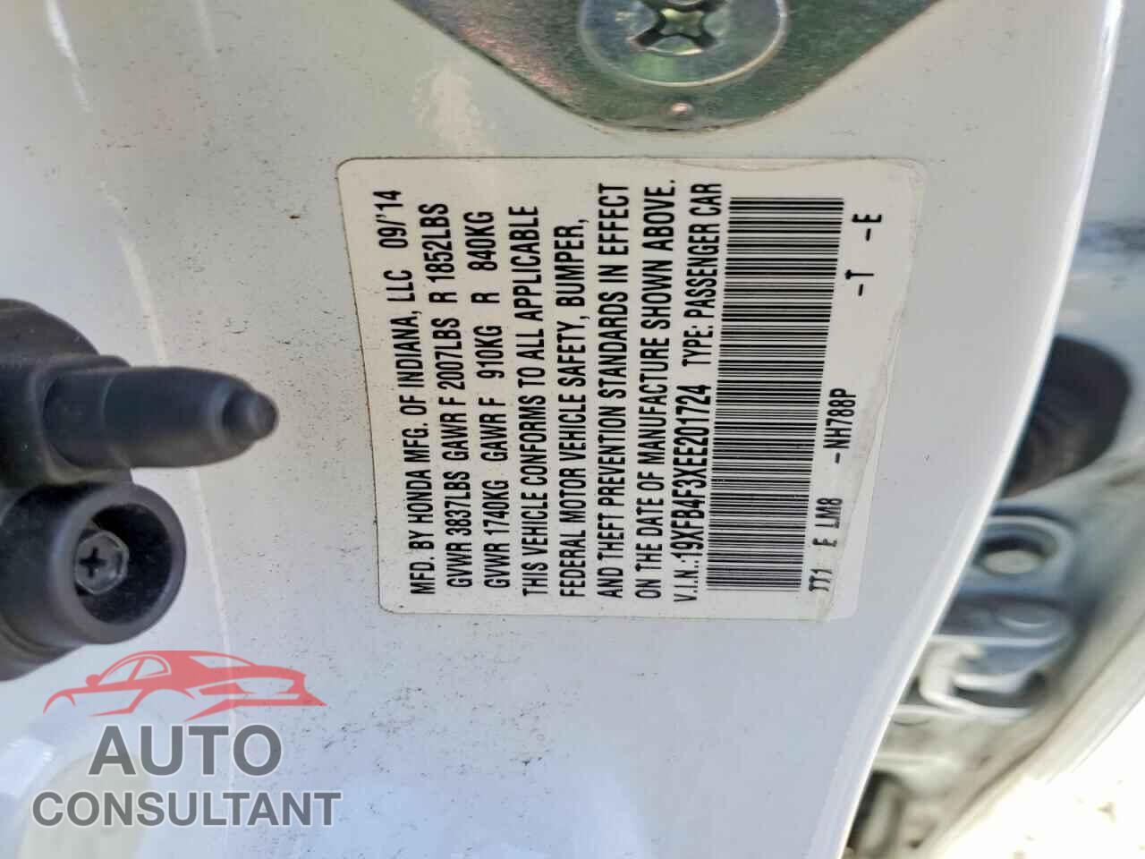 HONDA CIVIC 2014 - 19XFB4F3XEE201724