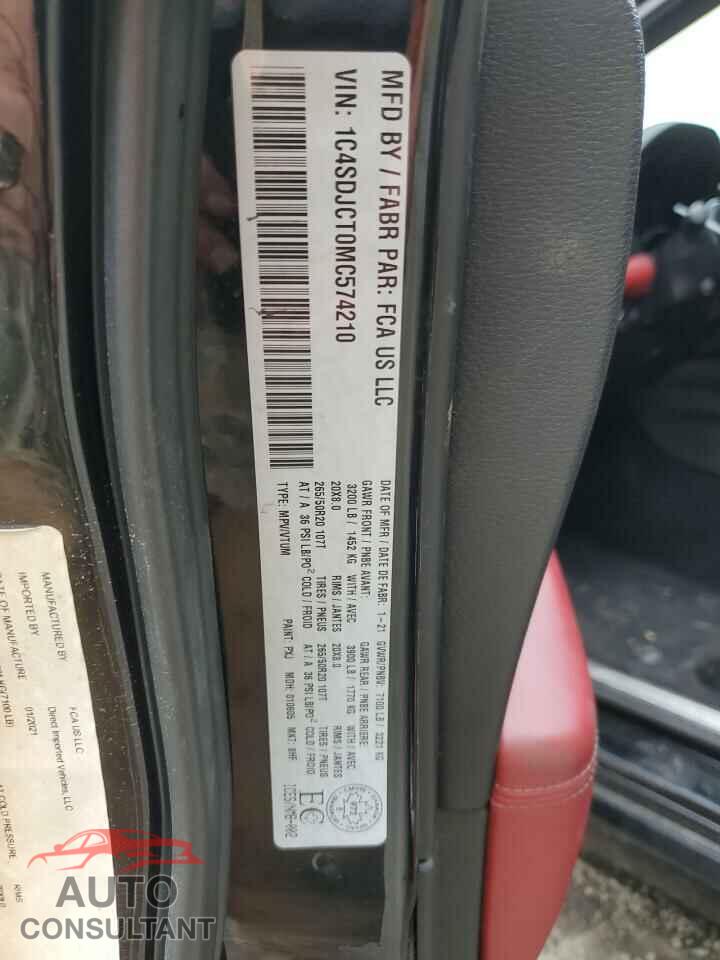 DODGE DURANGO 2021 - 1C4SDJCT0MC574210