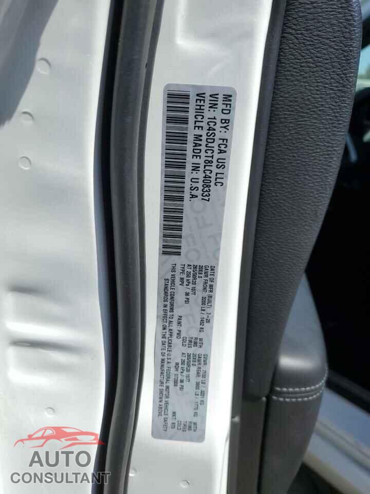 DODGE DURANGO 2020 - 1C4SDJCT8LC408337