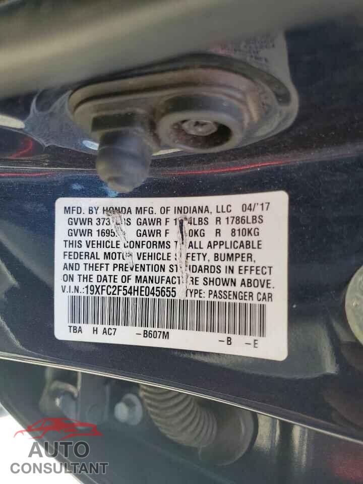 HONDA CIVIC 2017 - 19XFC2F54HE045655
