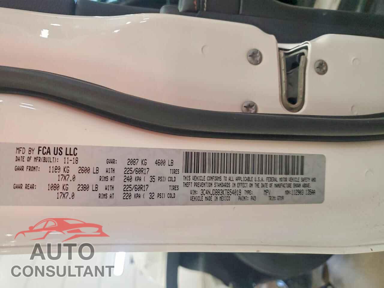 JEEP COMPASS 2019 - 3C4NJDBB3KT654019