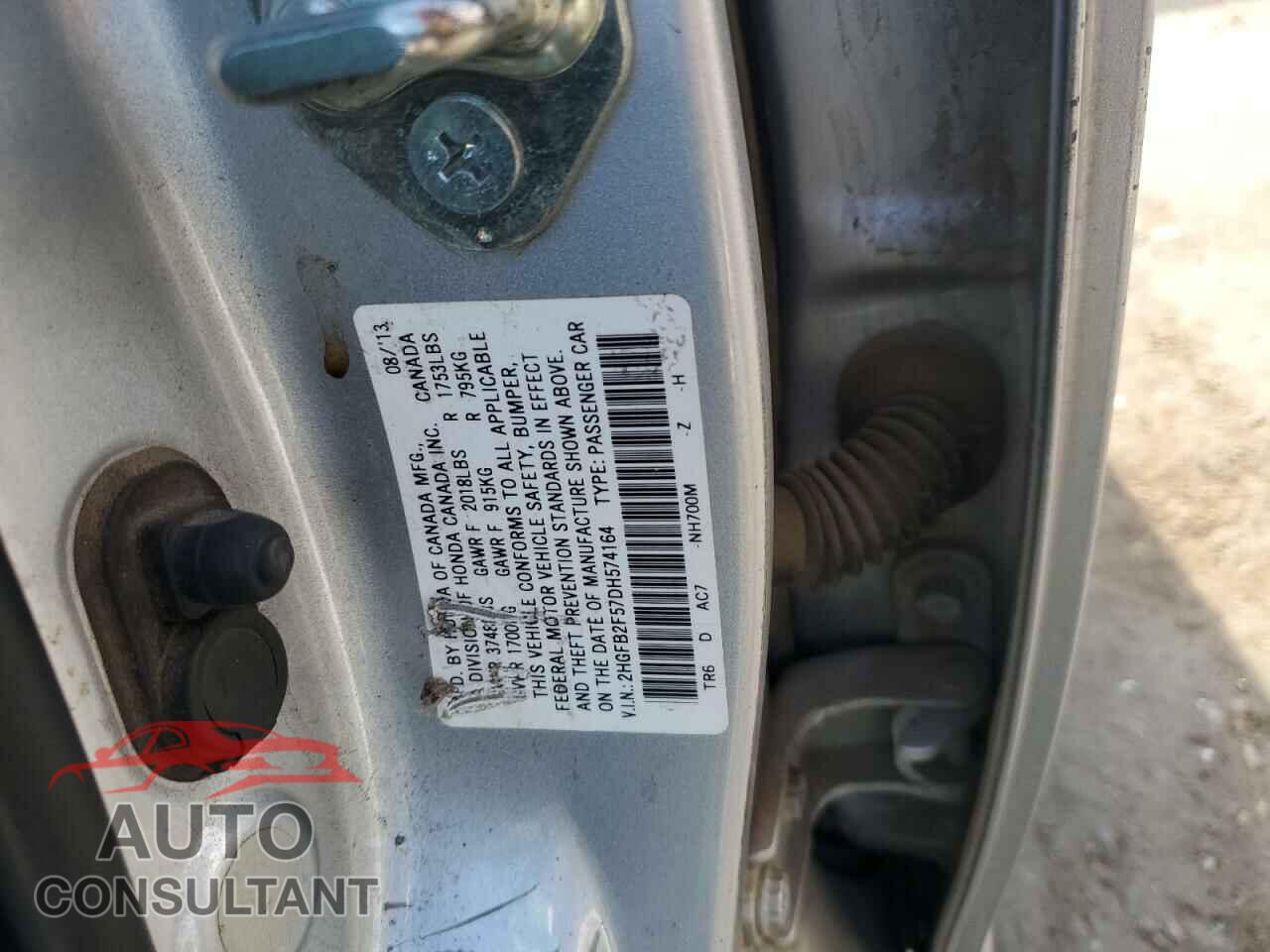 HONDA CIVIC 2013 - 2HGFB2F57DH574164