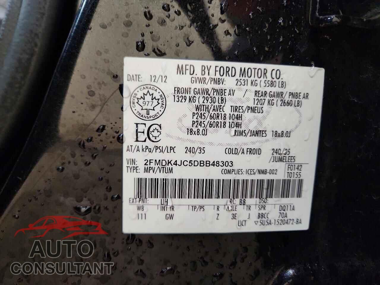 FORD EDGE 2013 - 2FMDK4JC5DBB48303