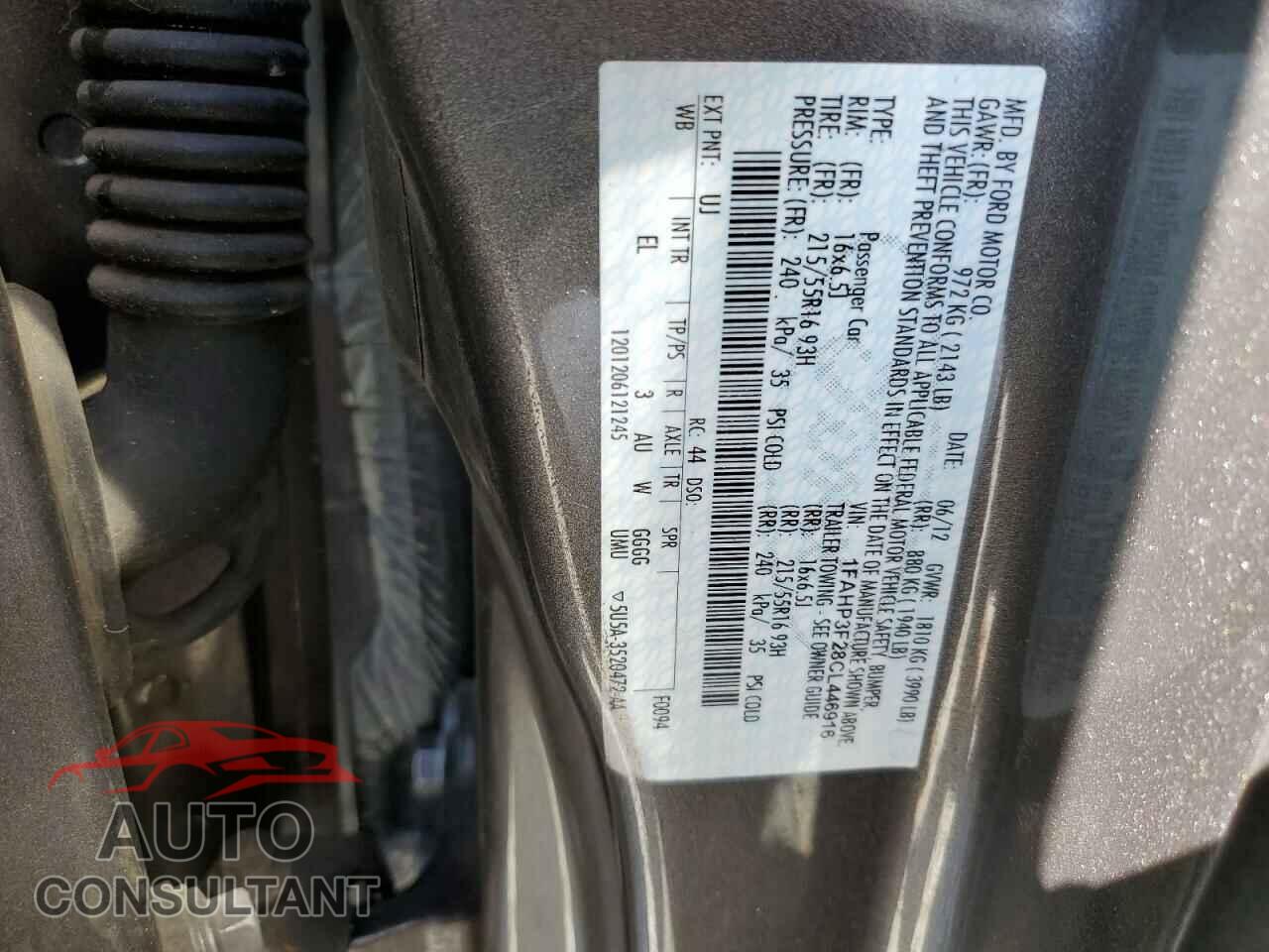 FORD FOCUS 2012 - 1FAHP3F28CL446916