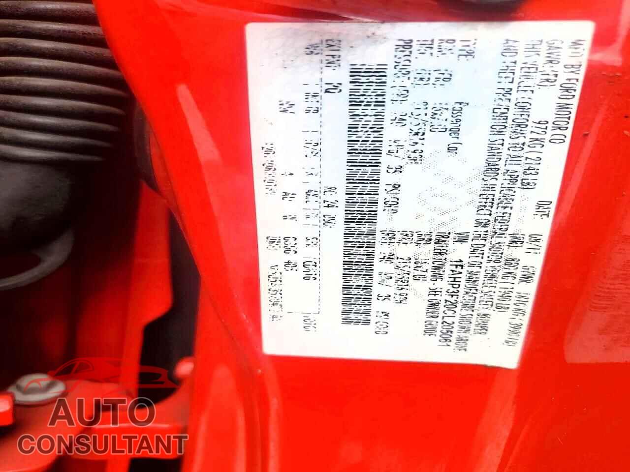 FORD FOCUS 2012 - 1FAHP3F20CL205061
