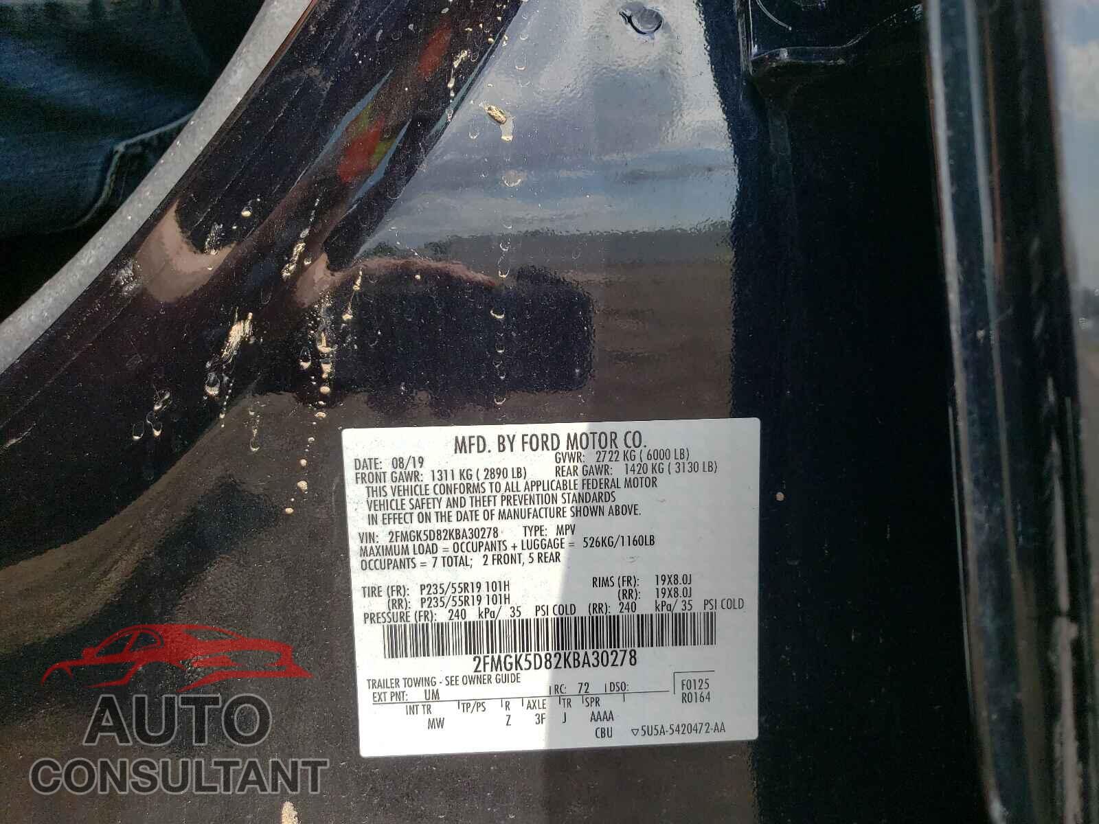 FORD FLEX 2019 - 2FMGK5D82KBA30278