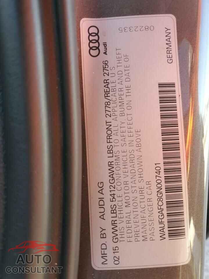 AUDI A6 2016 - WAUFGAFC8GN007401