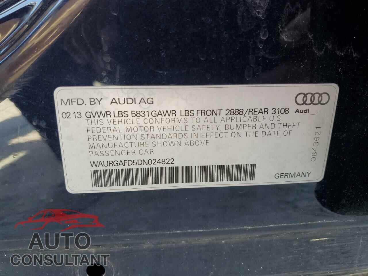 AUDI A8 2013 - WAURGAFD5DN024822